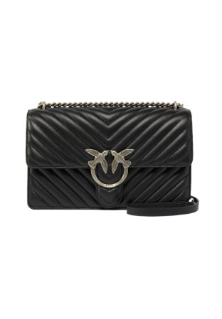 CLASSIC LOVE BAG ONE CHEVRON - black/silver