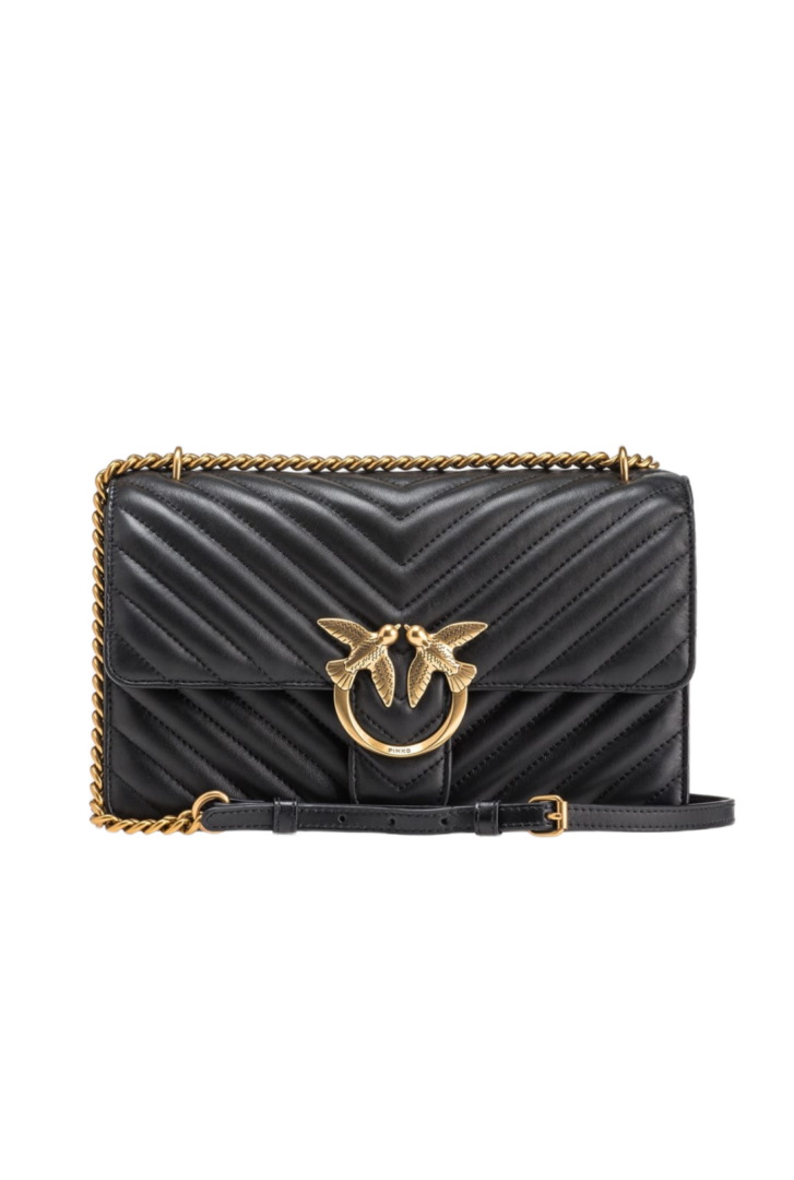 CLASSIC LOVE BAG ONE CHEVRON - black/antique gold