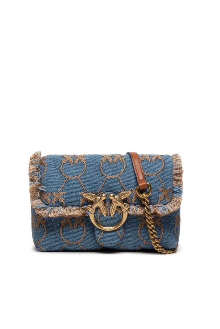 MINI LOVE BAG PUFF DENIM LOGO – light blue