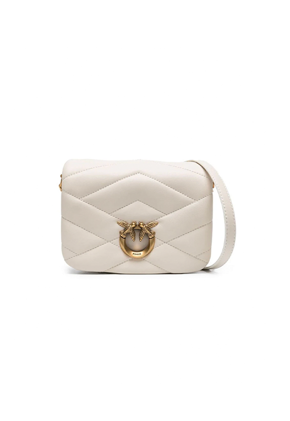 MINI LOVE CLICK PUFF GRAPHIC QUILTED - white