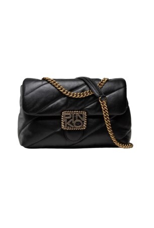 CLASSIC LOGO BAG PUFF MAXI QUILT JEWEL BUCKLE – black