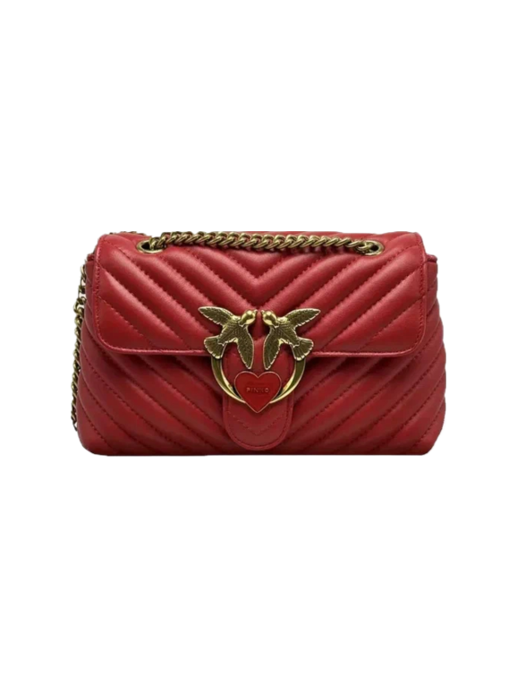LADY LOVE BAG PUFF HEART - red gold
