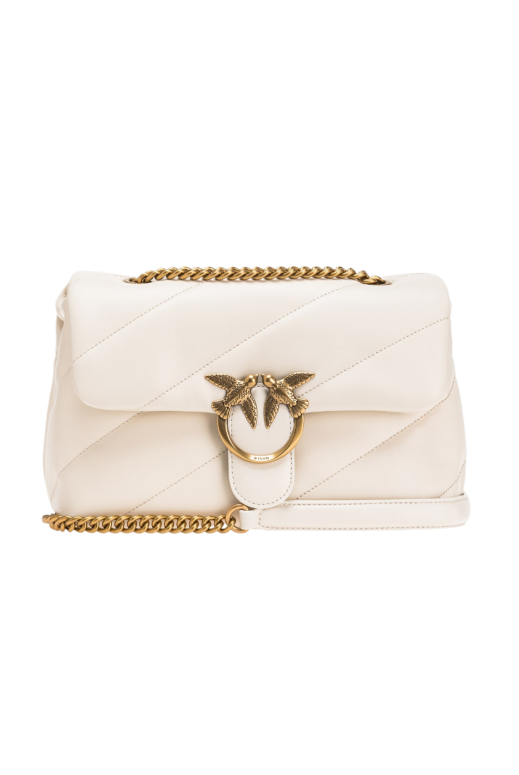 CLASSIC LOVE BAG PUFF MAXI QUILT – white/gold