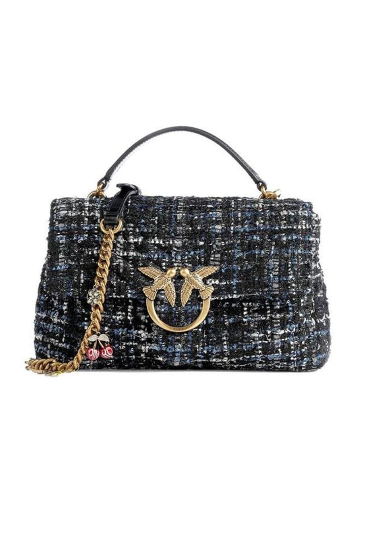 LADY LOVE BAG PUFF MAXI QUILT TWEED - dark blue