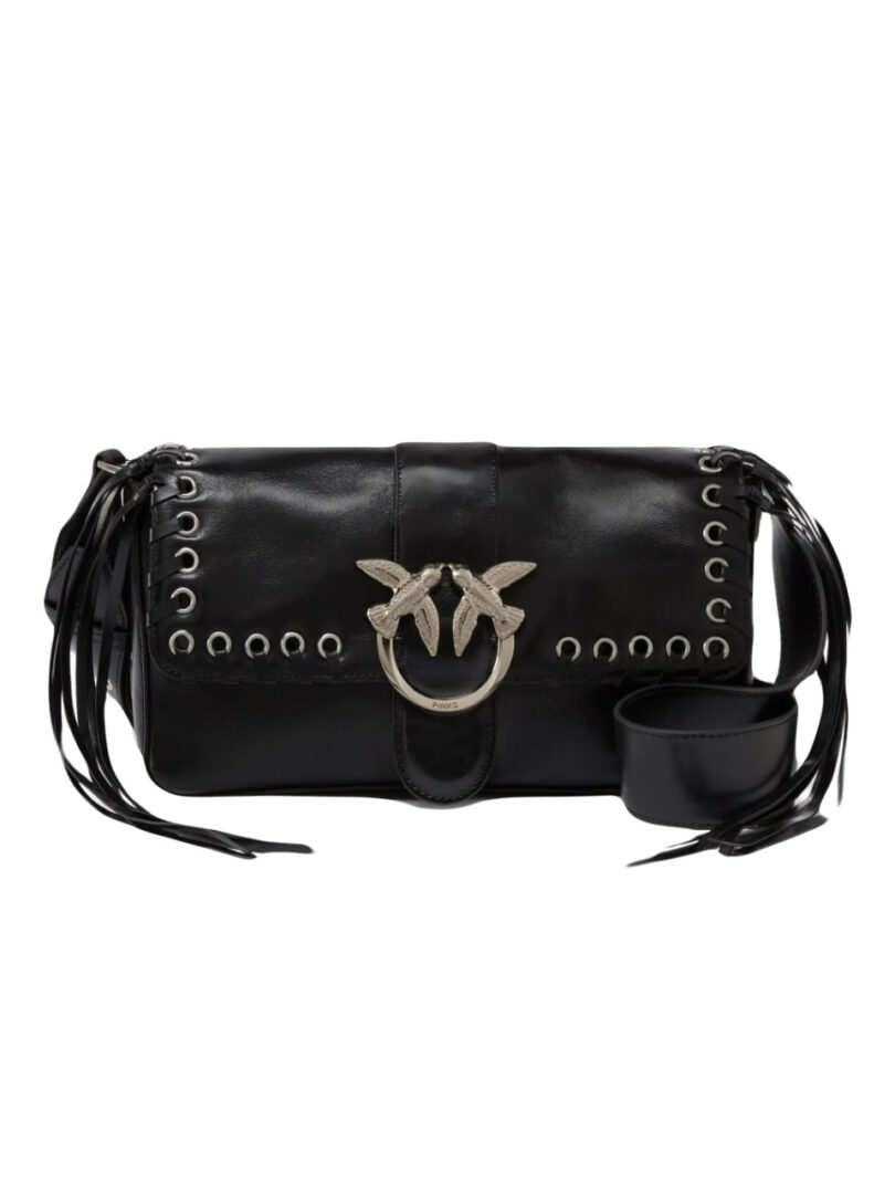 SOFT LOVE BAG SLOUCHY WITH FRINGING - black