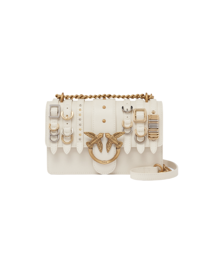 MINI LOVE BAG WITH CARABINER CLAPS - white