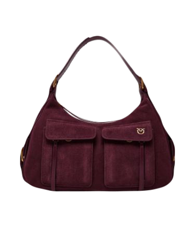 CARGO BAG IN RECYCLED TECHNICAL FABRIC SUEDE - bordeaux
