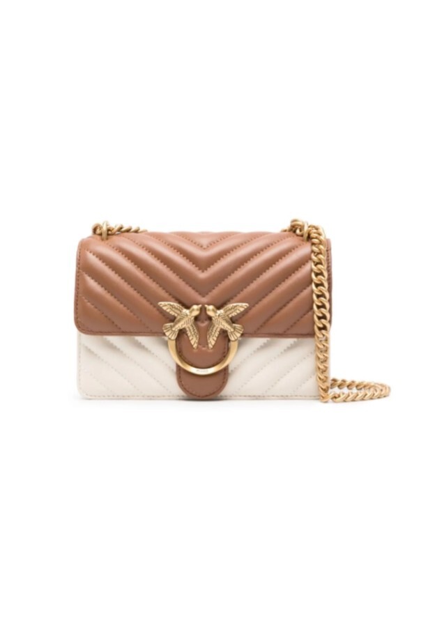 MINI LOVE BAG ONE CHEVRON - double colour cognac