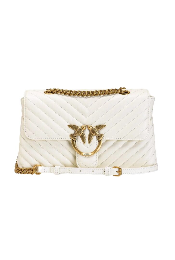 LADY LOVE BAG PUFF V QUILT - white/gold