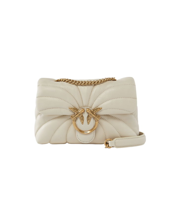 MINI LOVE BAG PUFF LARGE BUTTERFLY QUILT - white