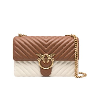 CLASSIC LOVE BAG ONE CHEVRON - double colour congac