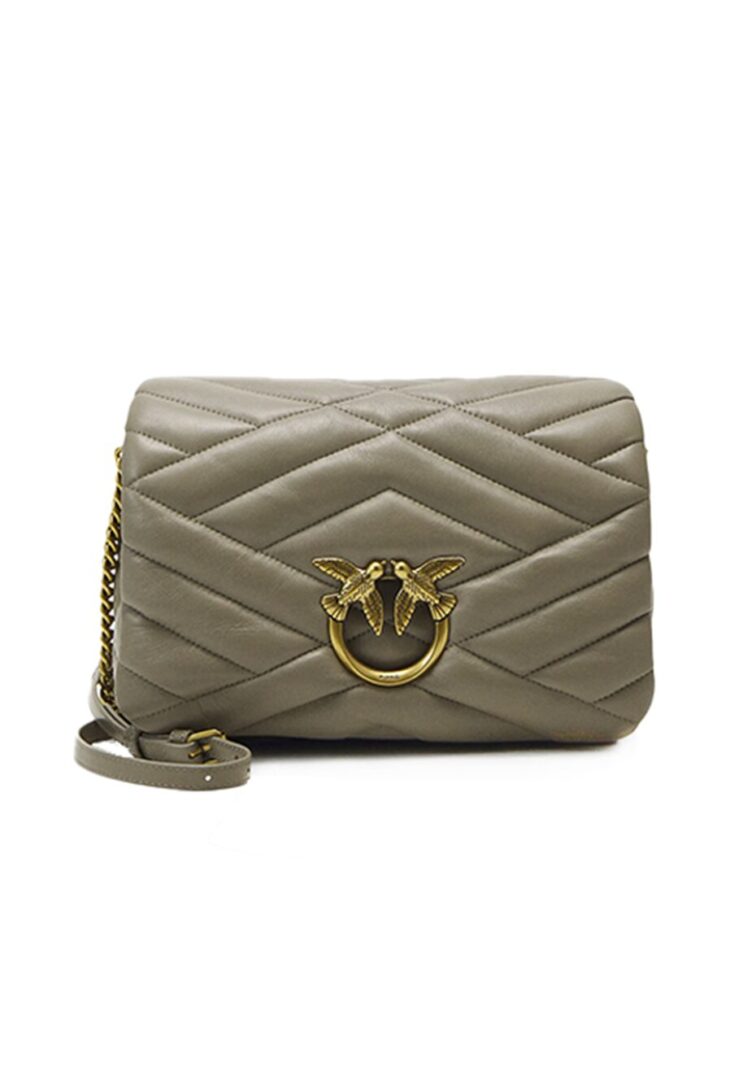 LOVE CLICK PUFF GRAPHIC QUILTED - green gray